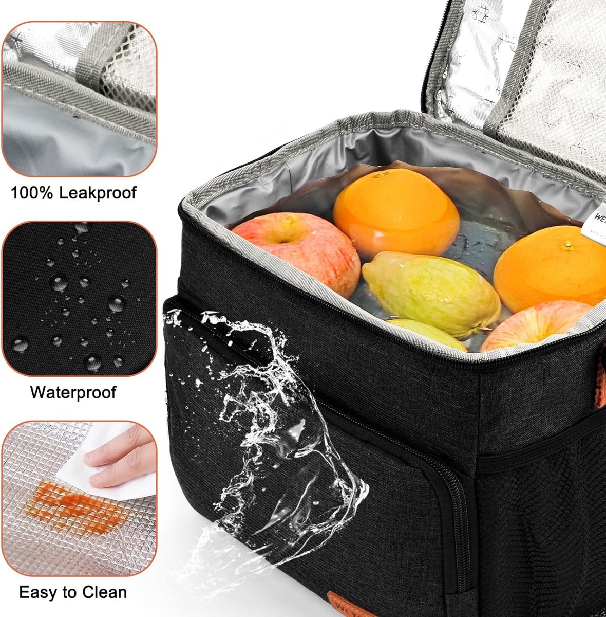 Sac isotherme pliable pour homme, femme, enfant, idéal pour les pique-niques, le travail, l'école (rose) - Maison