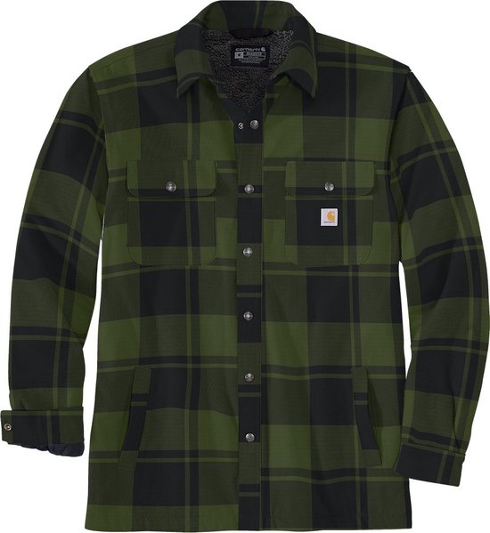 Carhartt Jacke Flannel Sherpa-Lined Shirt Jac Chive-S