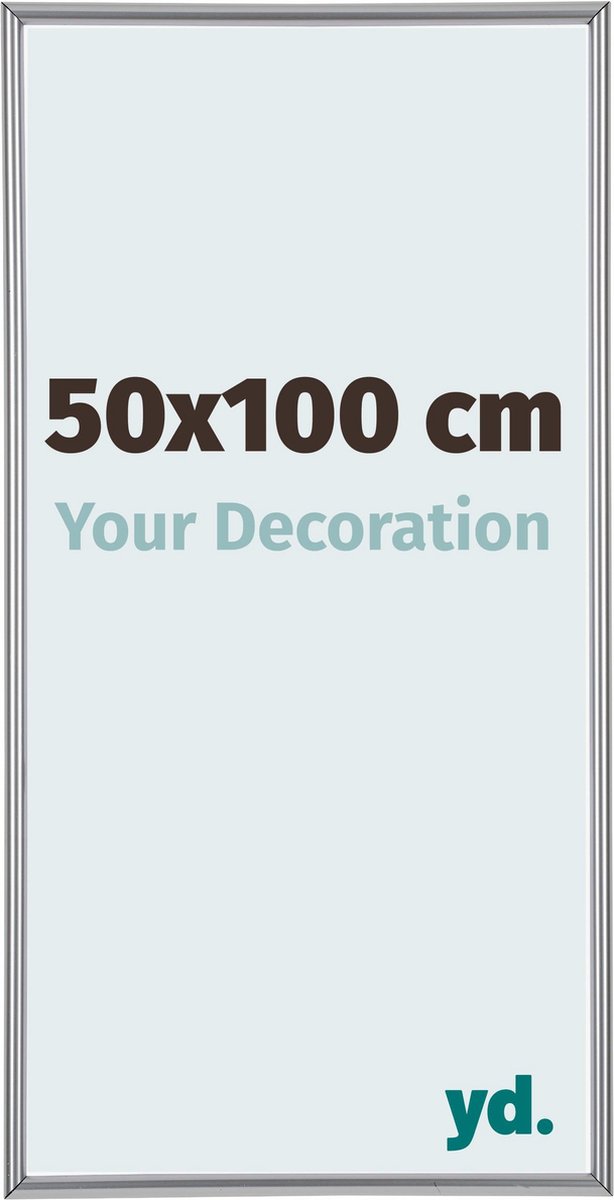 yd. Your Decoration - Fotolijst 50x100 cm - Kunststof - Zilver Hoogglans - Annecy