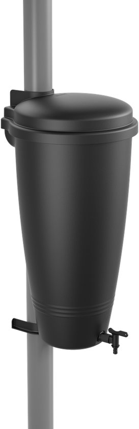 Elho Green Basics Rain Catcher 35LTR - Kunststof Regenton voor Buiten - 100% Gerecycled Plastic - Ø 33.5 x H 73.5 cm - Living Black