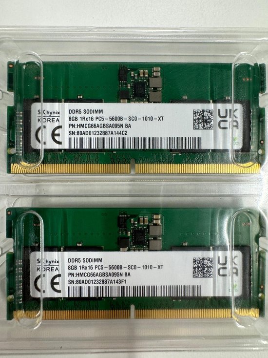 SkHynix 16GB DDR5 SODIMM Kit (2x8GB) 5600Mhz HMCG66AGBSA095N SkHynix 16GB DDR5 SODIMM Kit (2x8GB) 5600Mhz HMCG66AGBSA095N