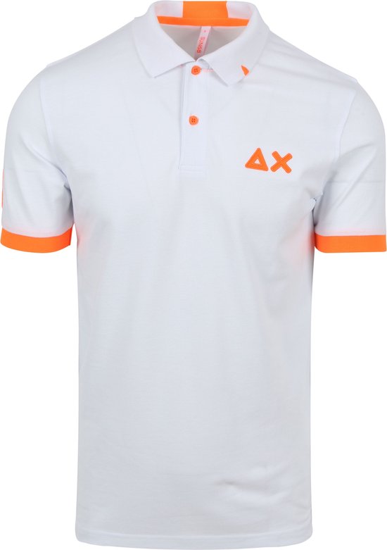 Sun68 - Poloshirt Logo Fluo Wit - Modern-fit - Heren Poloshirt Maat 3XL