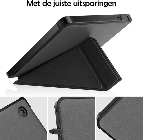 Hoesje Geschikt voor Kobo Libra 2 Hoes Bescherm Hoesje Case Sleep Cover Trifold Met Screenprotector - Hoes Geschikt voor Kobo Libra 2 Hoesje - Grijs van Hoesje  — afbeelding 3