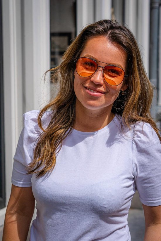 Montuurtjevoorjou - Piloten ZonnebrilOrange 2.0 - Zonnebril - Zonnebril heren en dames - Piloten Zonnebril - Metaal - Oranje van Montuurtjevoorjou — afbeelding 3