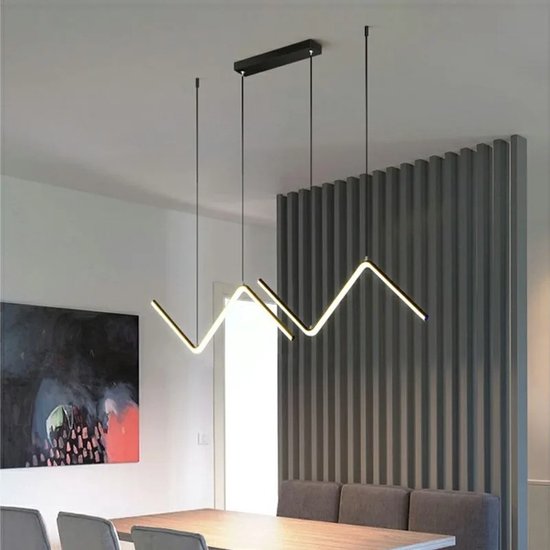 Smart-Shop Moderne Led Hanglamp - Lange Lijn Hanglamp - Luxe Woondecoratie Zwart