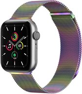 iMoshion Bandje Geschikt voor Apple Watch Bandje Series 1 / 2 / 3 / 4 / 5 / 6 / 7 / 8 / 9 / SE - 38 / 40 / 41 mm Maat M - Galaxy - iMoshion Milanees magnetische band - Meerkleurig