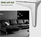 4 x driehoekige meubelpoten van metaal, moderne metalen poten voor banken of als vervanging voor stoelen en kasten (zilver, 17 cm)