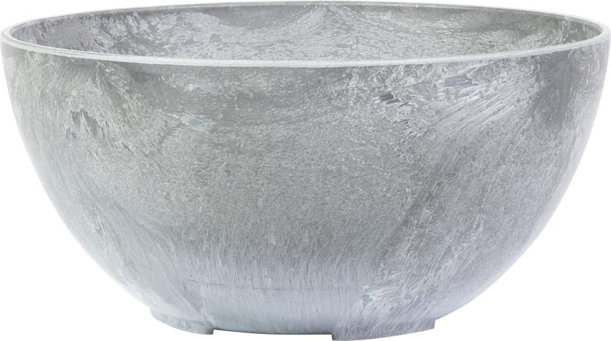 Artstone - Bowl Fiona - 25x12 - Grijs - Bloempot voor binnen en buiten - Milieuvriendelijk - Sterk en licht - Met drainagesysteem
