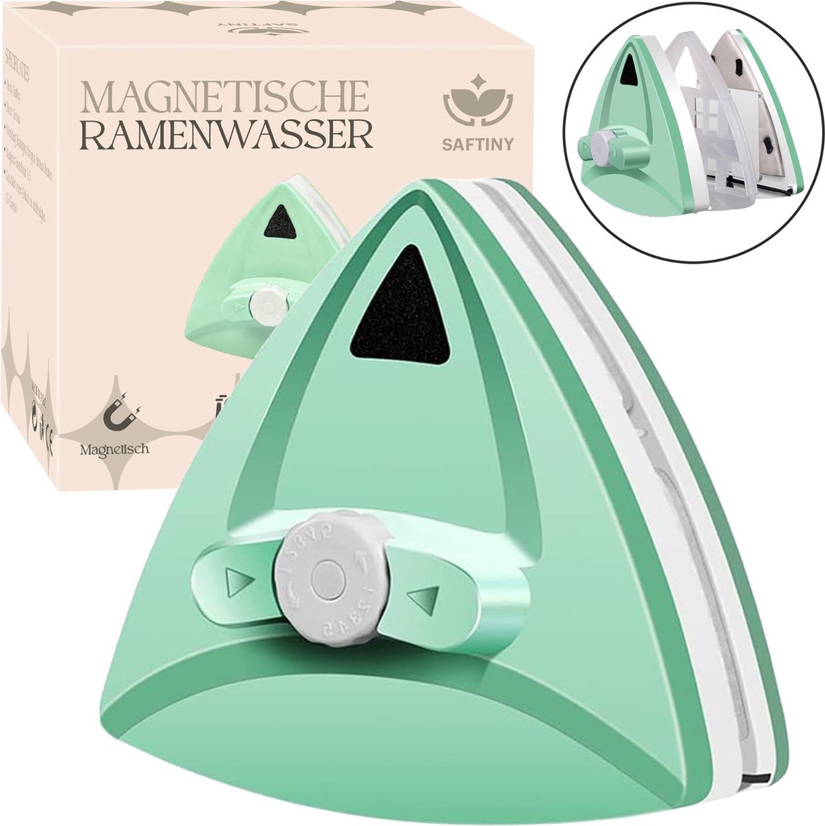 Goedkoopste Saftiny® Magnetische Ramenwasser 5-25mm - Geschikt Voor Enkel/dubbel Glas - Ramenwisser - Ramenreiniger - Magneet Ruitenwisser - Verstelbare Ruitenreiniger - Hoogste Kwaliteit