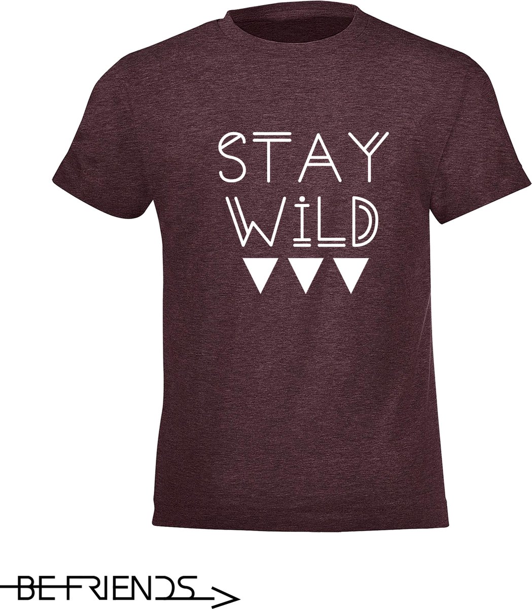 Be Friends T-Shirt - Stay wild - Vrouwen - Bordeaux - Maat S-merkloos / sans marque 1