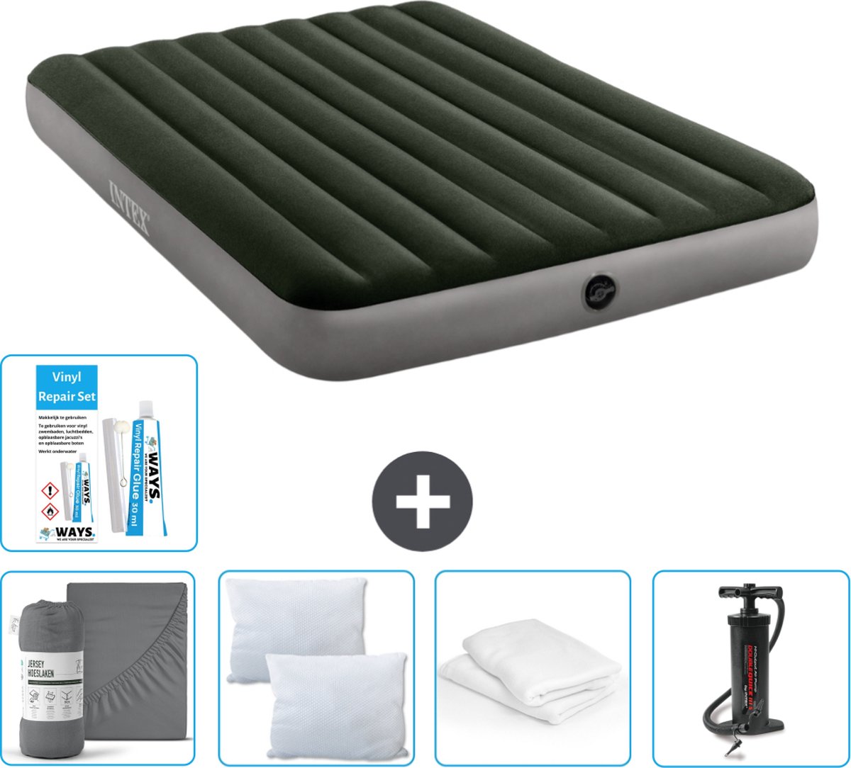 Intex Luchtbed - 2-Persoons - 152 x 203 x 25 cm - Groen - Inclusief Accessoires CB9