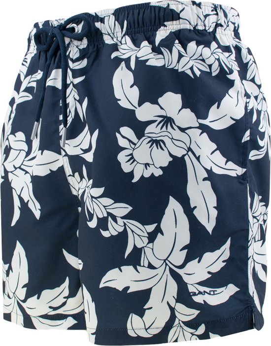 GANT zwemshort leaf print blauw & wit - 3XL