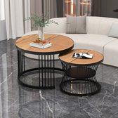 Gran Vida® - Salontafel Set van 2 - Realistische Rattan-Design - Bruin