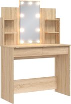 vidaXL - Kaptafel - met - LED-verlichting - 96x40x142 - cm - sonoma - eikenkleurig