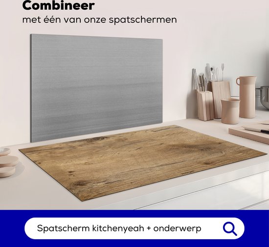 KitchenYeah® Protection plaque induction 91.6x52.7 cm - Marron - Motif bois - Protege plaque de cuisson - Couvre plaque induction - Protecteur d'induction - Cuisine