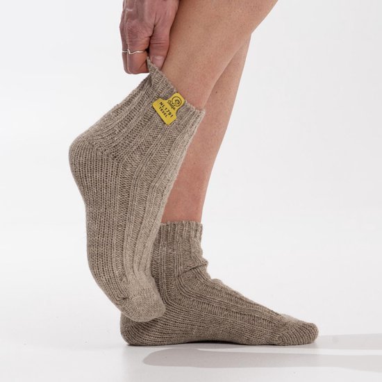 Skéépe – Chaussettes en Laine Beige – Chaussettes basses Courtes - Taille 37-41 - En Véritable Laine de Mouton Texel
