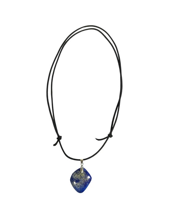 Lapis Lazuli stoere hanger aan koord