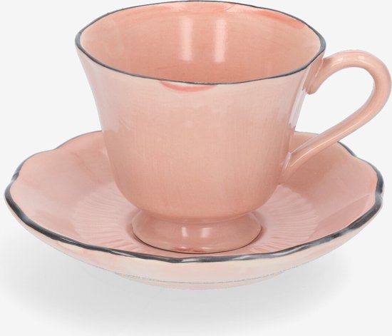The Table | Attic Cup and Saucer - Rosé - Rose - tasse à café faite à la main - tasse à expresso - 140 ml