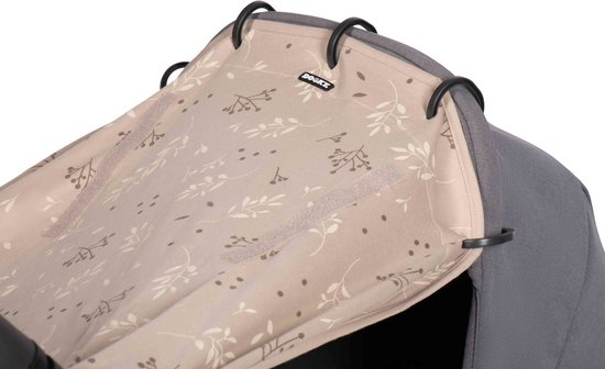 Dooky Universal Cover Zonnescherm Kinderwagen - UV bescherming voor je kind - Zonnedoek Buggy - Romantic Leaves Beige — afbeelding 5