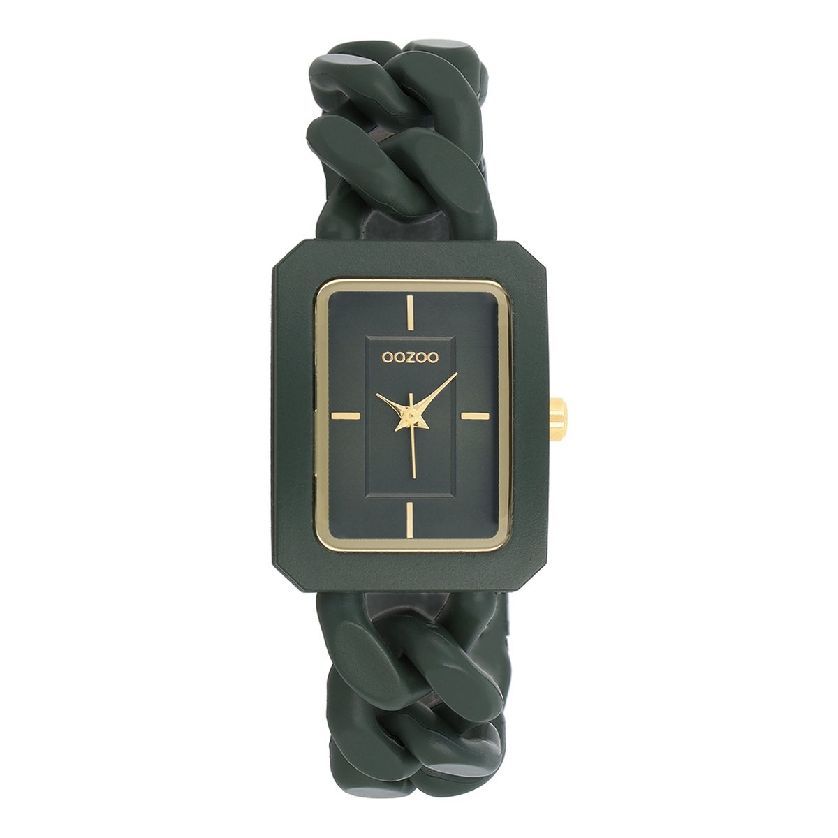 OOZOO Timepieces - Groene OOZOO horloge met groene schakelarmband - C11279