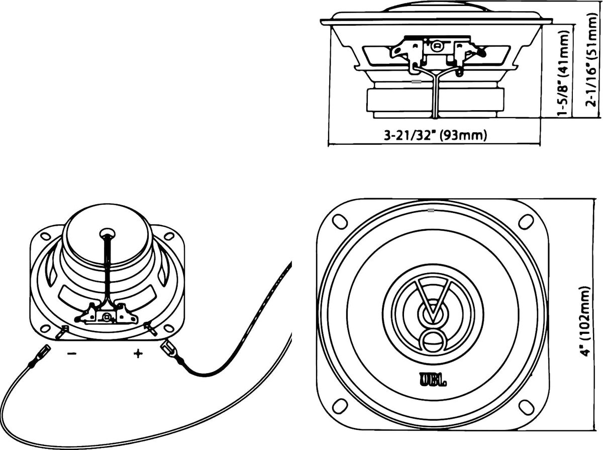 JBL STAGE1 41F - Autospeakers - 10 cm - 2-weg Coaxiaal - 125W piek - Zwart – foto 7