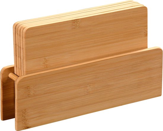Kesper Planches à pain avec support - lot de 5 pièces - bois de bambou - 24 x 15 cm - planches de service - planches de petit-déjeuner