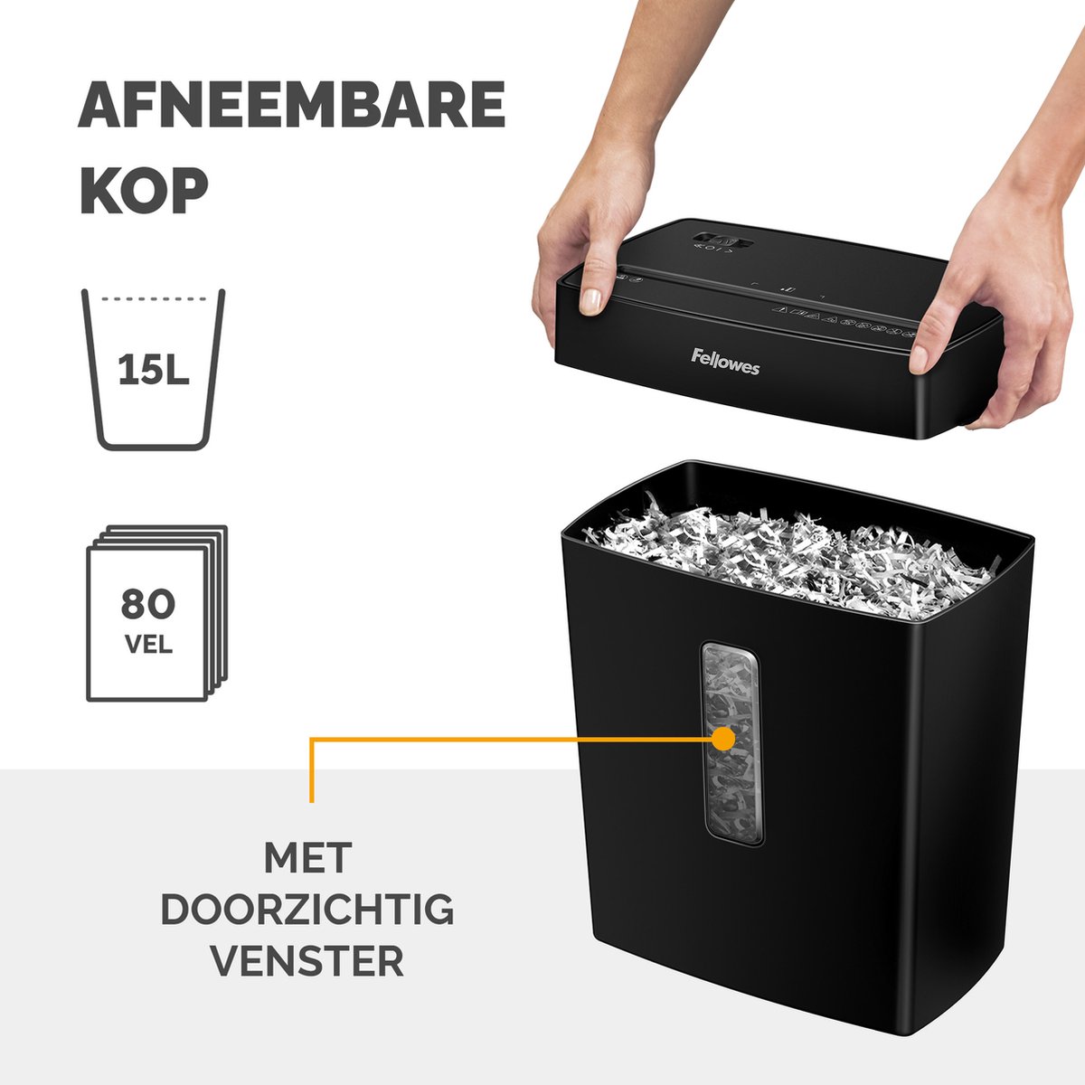 Fellowes P‑42C Papiervernietiger / Papierversnipperaar – P‑4 Cross‑Cut – 8 vellen – Ook voor pasjes – Thuis & thuiskantoor thumbnail 7