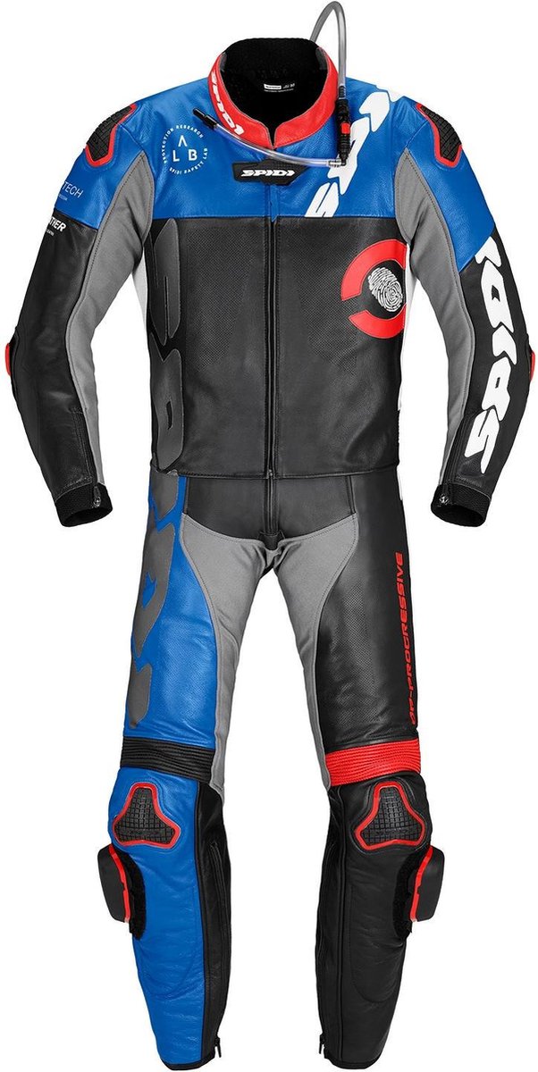 Spidi Dp-Progressive Touring 2-Delig Pak Zwart Rood Blauw - Racepak