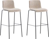 Clp Hoover Lot de 2 tabourets de bar - Tissu - crème - Piètement: noir