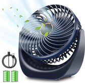 Mini Ventilator - Bureauventilator - USB - 4000 mAh Oplaadbare Batterij - 5 Snelheidsniveaus- 360 Draaibaar - Verstelbaar