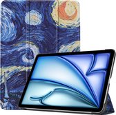 Hoozey - Tablet hoes geschikt voor iPad Air (2024) - Tri-fold hoes met auto/wake functie - 11 inch - Sterrenhemel