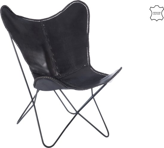 Chaise longue J-Line cuir / avec noir