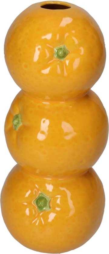 HD Collection Vaas Sinaasappel - Keramiek - Oranje - 8 x 19 x 8 cm (BxHxD)