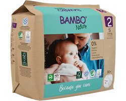 Bambo Nature Luiers Maat 2 (3-6 kg) - 2 x 30 stuks - Voordeelverpakking