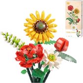 SHOP YOLO-Bouwset met mini blokjes voor boeket bloemen-bouwblokjes voor kunstbloemen-creatieve botanische collectie met 568 stuks-cadeau voor meisjes