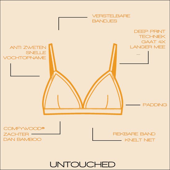 Soutien-gorge intact sans armatures - sous-vêtements femmes - durable - ajustement parfait - Bralette Peacock M
