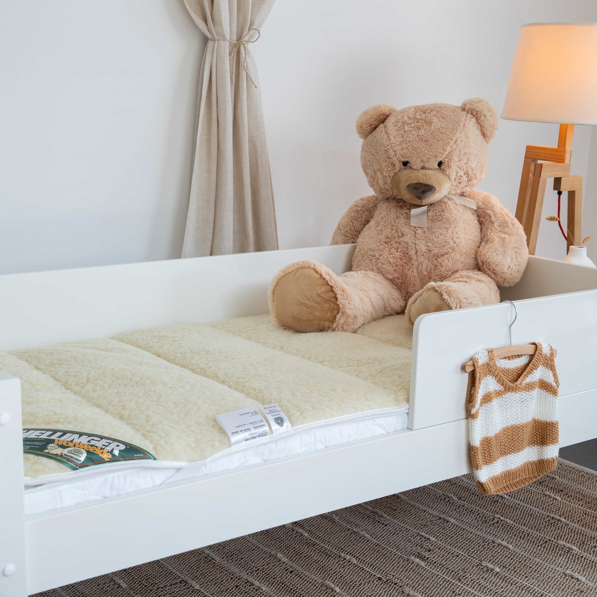 Terschellinger Wollen onderdeken -100% IWS Zuiver Scheer wollen topper - Puur Natuur topdek - 60x120 cm Ledikant – foto 8