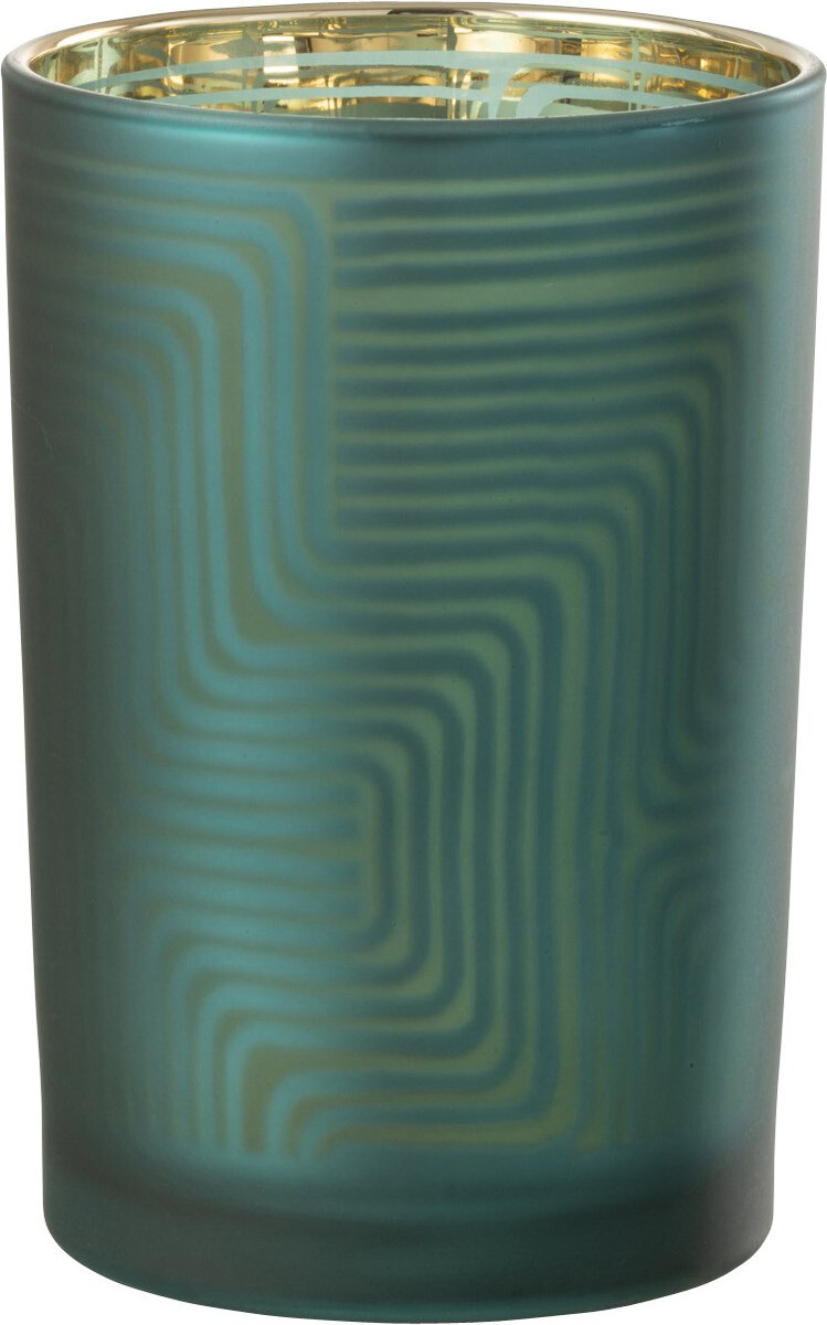 J-Line windlicht Zigzag - glas - groen - large