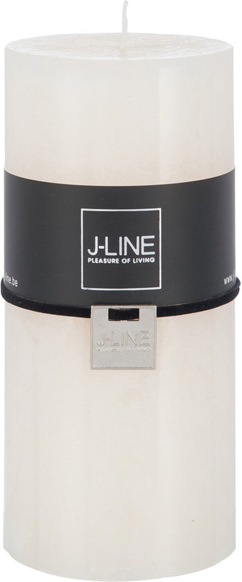 J-Line cilinderkaars - vanille - wit - large - 52U - 6 stuks