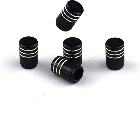 Foto: Somstyle auto ventieldoppen set 5 stuks 10 mm ventieldopjes voor fiets motor zwart