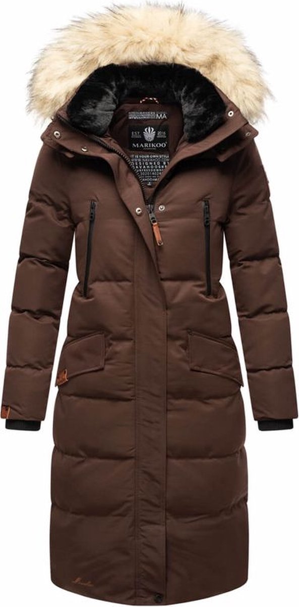 MARIKOO dames winterjas (S-5XL) - gewatteerd, afneembare capuchon, drukknoopsluiting - N101, choco, M MARIKOO dames winterjas (S-5XL) - gewatteerd, afneembare capuchon, drukknoopsluiting - N101, choco, M