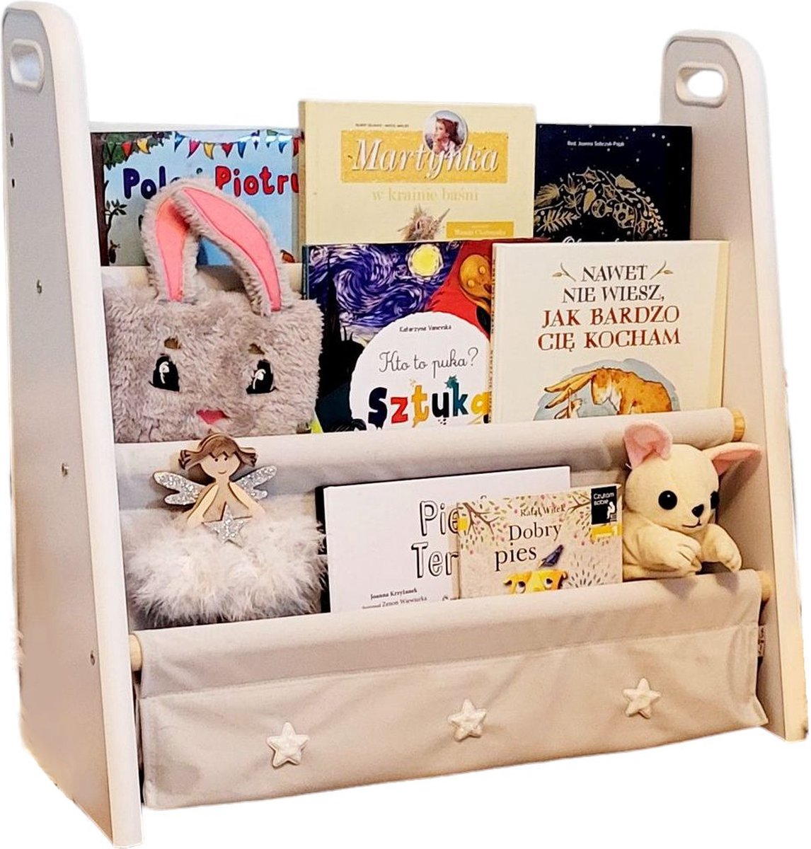 LoveGifts Handgemaakte Montessori Boekenkast Kinderkamer - Speelgoed Opbergrek - 60 x 25 x 58 cm Grijs