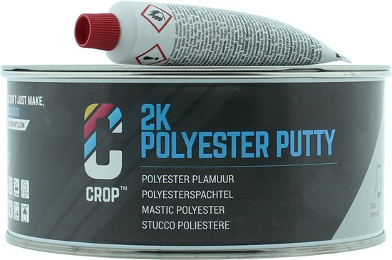 Foto: Crop 2k polyester plamuur 750ml voor kunststof metaal en hout inclusief verharder