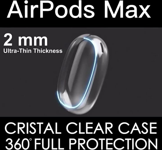 Ainy - Transparante Cover Accessoires - Koptelefoon hoes geschikt voor Apple Airpods Max | 3in1 case set hoesjes, hoofdband en oorkussens | Set van 5 stuks binnen- en buitenkant volledige bescherming