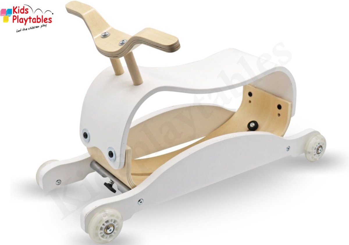 Mamabrum houten loopfiets en hobbelpaard voor kinderen 2-in-1 rocker en bike