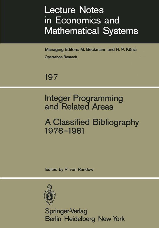 Integer Programming and Related Areas - cover