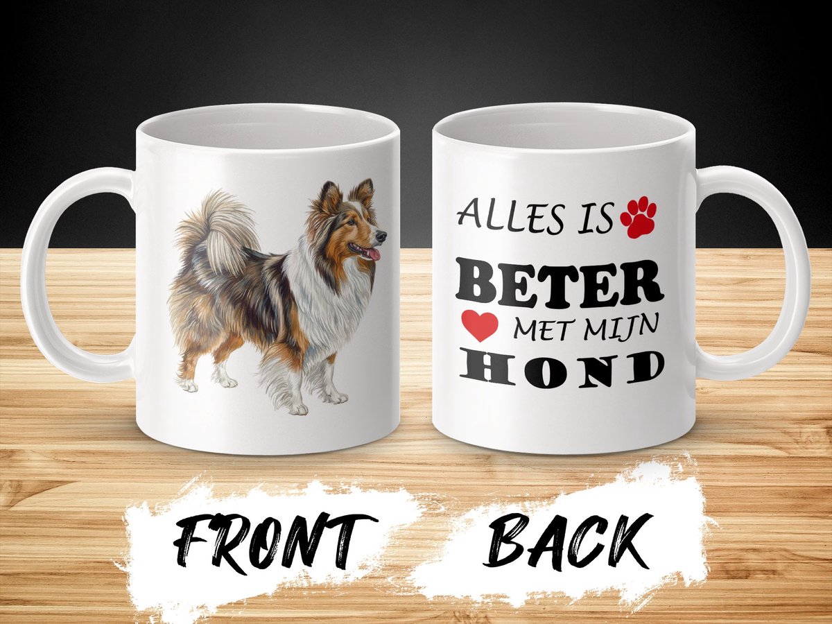 Mok Shetland Sheepdog Alles is beter met mijn hond - dog - doglover