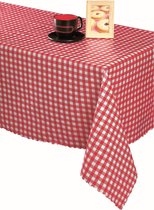 Tafellaken - Tafelkleed - Tafelzeil - Opgerold op tube - Geen Plooien - Vichy rood - Ruitjes - Geruit - 140 cm x 20m