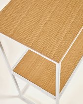 Kave Home - Yoana salontafel met eikenfineer en wit gelakte metalen structuur, 120 x 80 cm