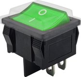 ProRide® Wipschakelaar ON-OFF KCD5-202 - met Beschermkapje - 2 Polig - 250V/6A - Groen zonder controlelampje
